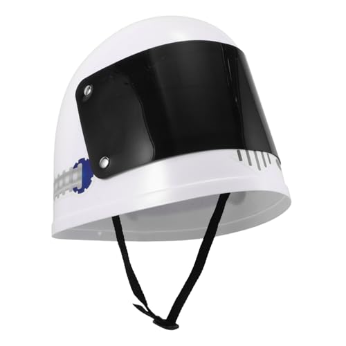 WOONEKY Junge Mädchen Astronautenhelm aus Kunststoff Verstellbarer Weltraumhelm für Halloween Cosplay und Geburtstagsfeiern Unisex Weißes Spielzeughelm von WOONEKY