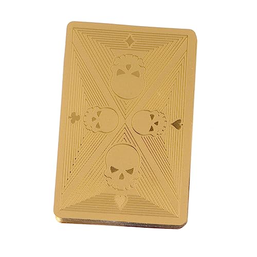 WOONEKY Kartenspielen pokerkarten Spielkarten Deck of Cards Poker Deck Kartenspiel Spielen leuchtender Schürhaken Orbit Brettspiel-Poker Pokerkarte aus Papier Gold Blatt Metall Partybedarf von WOONEKY