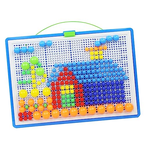 WOONEKY Kinder-Pegboard-Puzzle 296 Stück Pegboard-Puzzle puzzletisch Steckbrett -Puzzle Pilz Nagelpuzzle dreidimensional Kind von WOONEKY