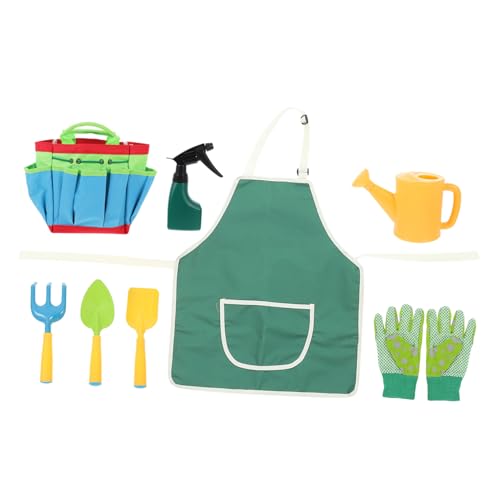 WOONEKY Kindergarten Gartenset Teiliges mit Kleiner Schaufel Rechen Gießkanne und Praktischem Aufbewahrungsbeutel Langlebige Materialien Tragbar für Kleinkinder und Kleine Gartenfreunde von WOONEKY