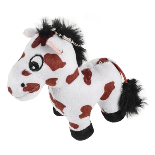 WOONEKY Kleiner Plüschpferd Schlüsselanhänger Weiches Kuscheltier Anhänger Vielseitig für Taschen und Schlüssel Süßes Tier für Mädchen und Langlebiges Material von WOONEKY