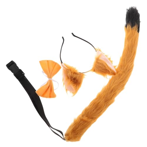 WOONEKY Kostümset für Fuchsohren Haarreif mit und Fliege Süßes Tierkostüm Zubehör für Halloween Cosplay und Fasching und Langlebig Teilig von WOONEKY