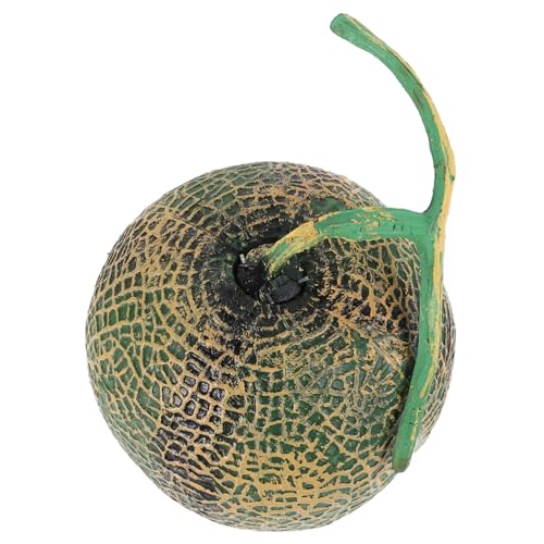 WOONEKY Künstliche Melone Dekoration Realistisches Kunstfrucht Modell für Fotografie Spielküche Lifelike Cantaloupe Ornament Grün Stilvolle Wohnaccessoires von WOONEKY