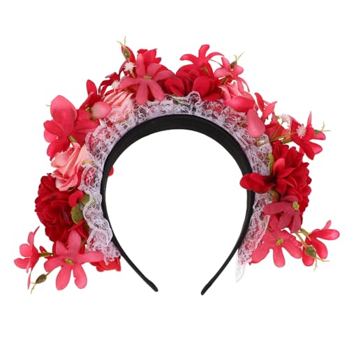 WOONEKY Künstliches Blumenstirnband Blumenhaarband Blumenstirnbänder Für Frauen Simuliertes Blumenstirnband Halloween Haarschmuck Blumengirlande Stirnband Blumenhaarspangen Pvc WOONEKY Künstliches Blumenstirnband Blumenhaarband Blumenstirnbänder Für Frauen Simuliertes Blumenstirnband Halloween Haarschmuck Blumengirlande Stirnband Blumenhaarspangen Pvc von WOONEKY