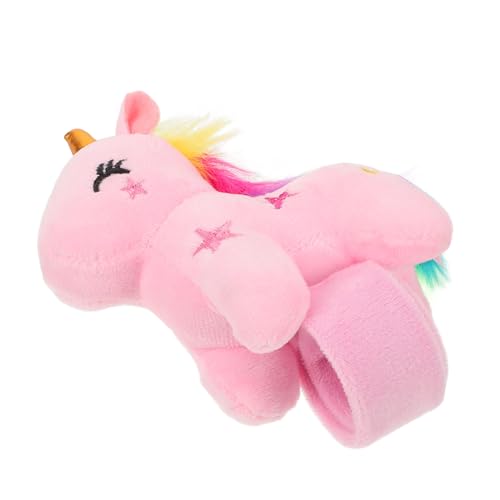 WOONEKY Kuscheliges Einhorn Slap Armband aus Plüsch Weiches Langlebiges Material Komfortabel und Verschleißfest Niedliches Cartoon Design Leicht und Kompakt Partygeschenk und Dekoratives von WOONEKY