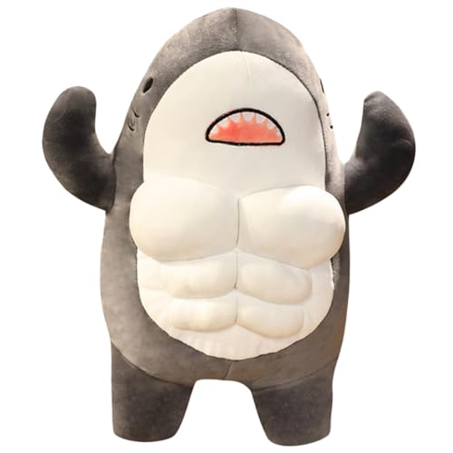 WOONEKY Kuscheltier Muskel Hai Plüschtier Niedliches Cartoon Stofftier Mädchen Schlafkissen Weiches Meerestier WOONEKY Kuscheltier Muskel Hai Plüschtier Niedliches Cartoon Stofftier Mädchen Schlafkissen Weiches Meerestier von WOONEKY