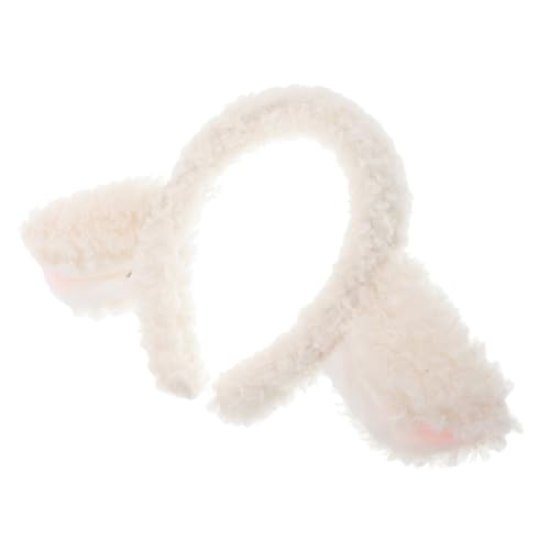 WOONEKY Lammohren Haarreif Plüsch Tierkopf Stirnband Weiches Kopfband für Mädchen Cosplay Kostüm Party Performance Niedliches Tierohren Accessoire von WOONEKY