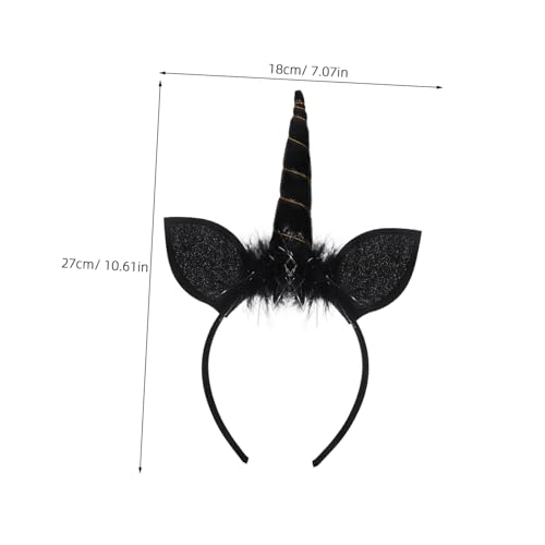 WOONEKY Leichter Einhorn Haarreif Party Haarreif Cosplay Kopfbedeckung für Junge Mädchen Fasching und Performance Schwarz von WOONEKY