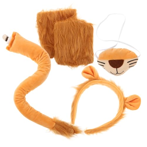 WOONEKY Lion Kostüm Zubehör mit Flauschigem Stirnband Langlebige Cosplay Requisiten für Geburtstag Karneval Halloween und Motto Partys Komfortabel und Kreativ Gestaltet für Tierkostüm Fans von WOONEKY