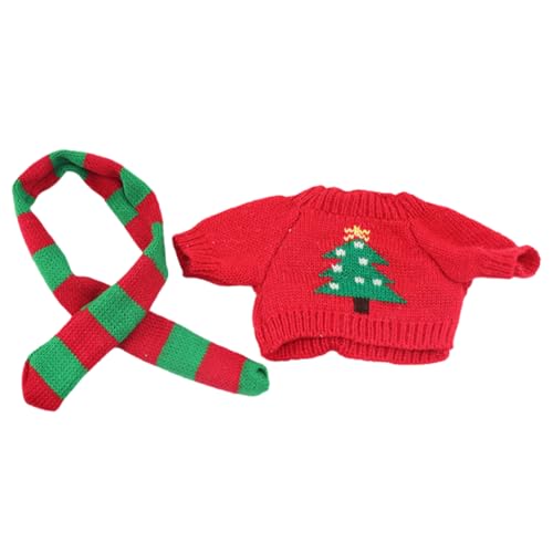 WOONEKY Lovely Mini Sweater und Schal für Puppen Verschleißfestes Puppenzubehör für Puppenhaus Kinderspielzeug Accessoire Buntes Herbst Winter Design Sicheres Baumwollmaterial von WOONEKY