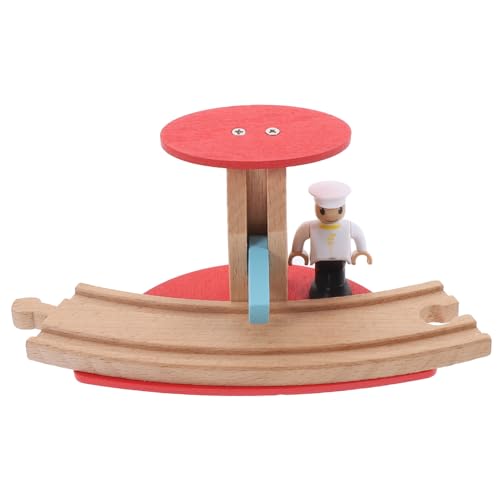 WOONEKY Stellen Sie Sich einen Bahnsteig vor Modell eines Bahnsteigs Kinder holzspielzeug Wooden Toys Modelle Kinderspielzeug hölzerner Eisenbahnstraßenblock Kindermodell vortäuschen Spur von WOONEKY