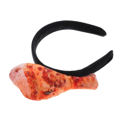 WOONEKY Lustiger Verstellbarer Haarreif mit Großem Plüsch hähnchenschenkel Elastisches Stirnband für Party Thanksgiving Kopfschmuck Vielseitiges Fotorequisit für Mädchen und Erwachsene von WOONEKY