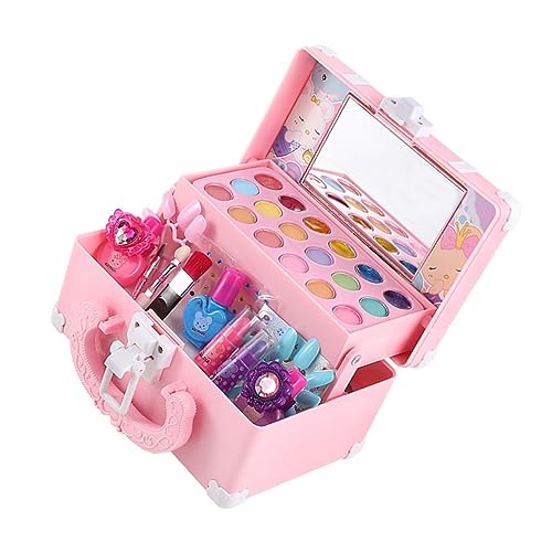 WOONEKY Mädchen Schminkset Wasserlösliches Make Up für Abs Kosmetikset mit Handlichem Tragetaschen für Rollenspiele Geburtstagsfeiern und Kreative Aktivitäten WOONEKY Mädchen Schminkset Wasserlösliches Make Up für Abs Kosmetikset mit Handlichem Tragetaschen für Rollenspiele Geburtstagsfeiern und Kreative Aktivitäten von WOONEKY