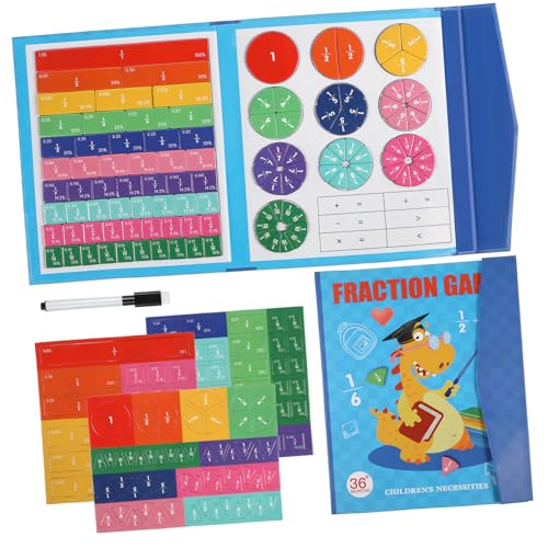 WOONEKY Magnetisches Lernboard für Wiederverwendbare Tragbare Mathematikhilfe Montessori Freundliches Farbenfrohes Bruchpuzzle zur des Verständnisses von Brüchen von WOONEKY