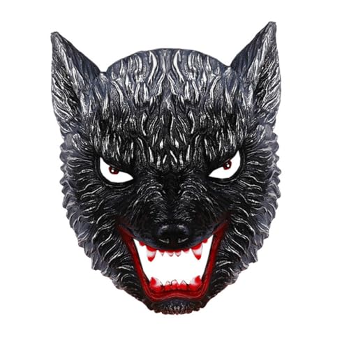 WOONEKY Maske halloween mask hallowen masks half face mask gesichtsschild faschingsassecoires the mask schnapsgläser tierischer Wolf schmücken bilden Requisiten Männer und Frauen PU-Schaum von WOONEKY