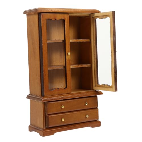 WOONEKY Maßstab Dreistöckig Doppel Tür Regal für Wohnzimmer Schlafzimmer Dekoration Holzmodell von WOONEKY