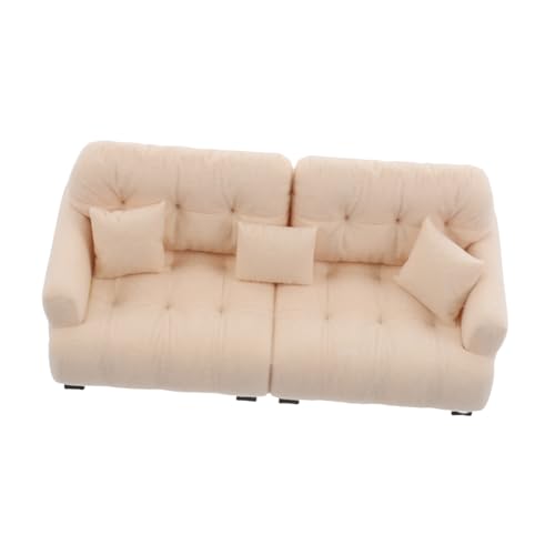 WOONEKY Maßstab Plüsch Sofa Spielmöbel Mini Couch für Sammeln Wohnzimmereinrichtung Kleine Puppenhaus Dekoration von WOONEKY
