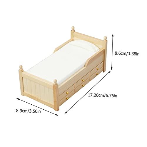 WOONEKY Maßstab Realistisches Schlafzimmer Möbelmodell für Puppenstube Stabile Verarbeitung Glatte Oberfläche Dekoratives Mini House Adornment von WOONEKY