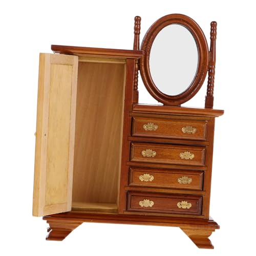 WOONEKY Maßstab Vintage Mini Kommode Schlafzimmer Deko Puppenstube Zubehör Holzspielzeug von WOONEKY