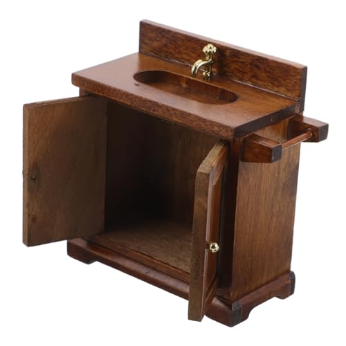 WOONEKY Maßstab Waschbecken Schrank mit Waschbecken für Kreatives Rollenspiel im Puppenhaus WOONEKY Maßstab Waschbecken Schrank mit Waschbecken für Kreatives Rollenspiel im Puppenhaus von WOONEKY