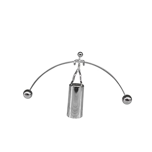 WOONEKY Metal Swing Weightlifting Toy Kleiner Hantelmann Tischdeko Schreibtischspielzeug Entspannendes Schwingendes Metall Ornament Für Büro Und Zuhause von WOONEKY