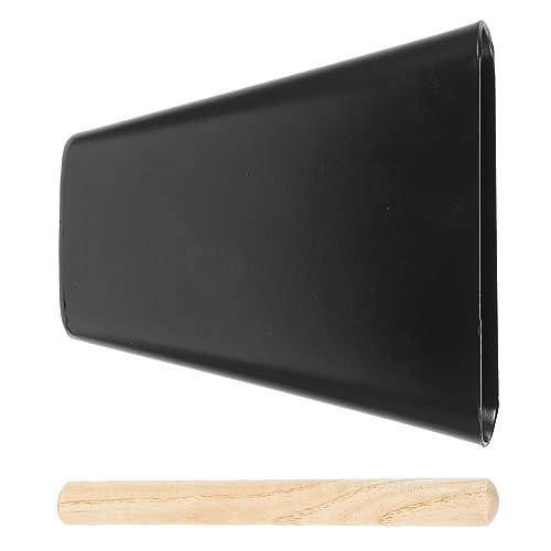 WOONEKY Metall Kuhglocke mit Holzstock Robuste Percussion Glocke für Musikunterricht und Sportliche Veranstaltungen Klarer Ergonomisches Design für Musiker von WOONEKY