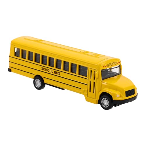 WOONEKY Metallmodell Schulbus Inertialantrieb Realistische Details Gummireifen Pullback Auto Für Kleinkinder Jungen Mädchen Lernspielzeug von WOONEKY
