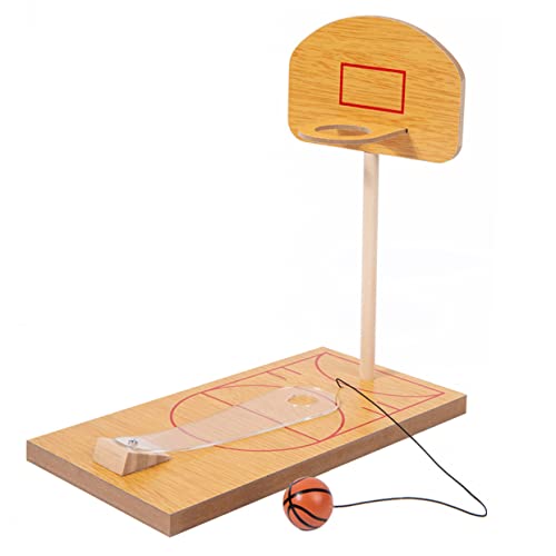 WOONEKY Mini Basketballspiel Holz Desktop Basketballkorb für Interaktives Indoor Tisch Basketballspiel Konzentration und Geschicklichkeit für Familie und Freunde von WOONEKY