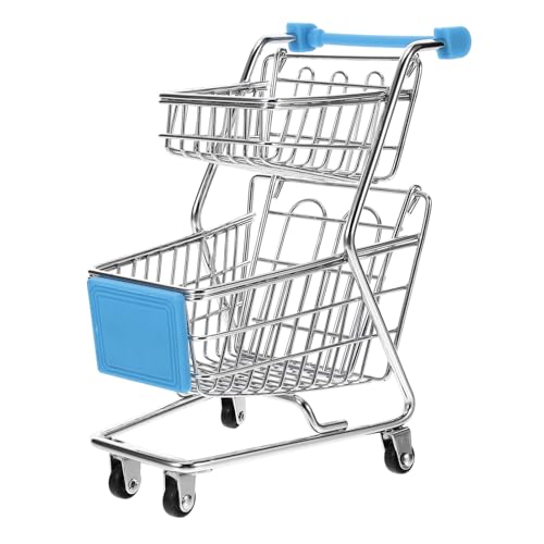 WOONEKY Mini Einkaufswagen für Kleiner Schreibtisch Einkaufswagen Trolley für Rollenspiele und Kreative Aufbewahrung von WOONEKY