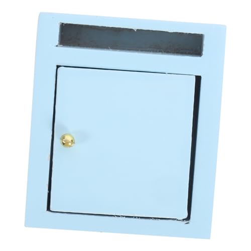 WOONEKY Mini Haus Dekoration Lifelike Miniatur Mailbox Puppenhaus Zubehör für Sammler und Bastelfreunde Handgefertigt Blau von WOONEKY