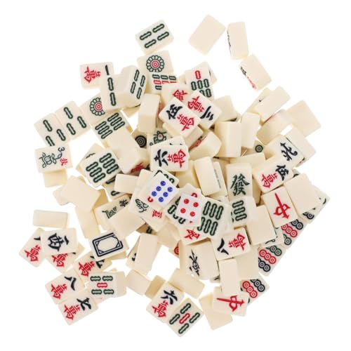 WOONEKY Mini Mahjong Set Kleine Spielsteine Tragbares Mahjongspiel Leichtes Reiseset Für Zuhause Party Bar Traditionelles Chinesisches von WOONEKY