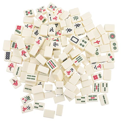 WOONEKY Mini Mahjong Set Tragbares Chinesisches Mahjongspiel mit U Förmigem Lineal Handgefertigte Solid Geschnitzte Mahjongsteine in Zahn Elfenbeinfarbe Leichtes Reise und Camping für WOONEKY Mini Mahjong Set Tragbares Chinesisches Mahjongspiel mit U Förmigem Lineal Handgefertigte Solid Geschnitzte Mahjongsteine in Zahn Elfenbeinfarbe Leichtes Reise und Camping für von WOONEKY