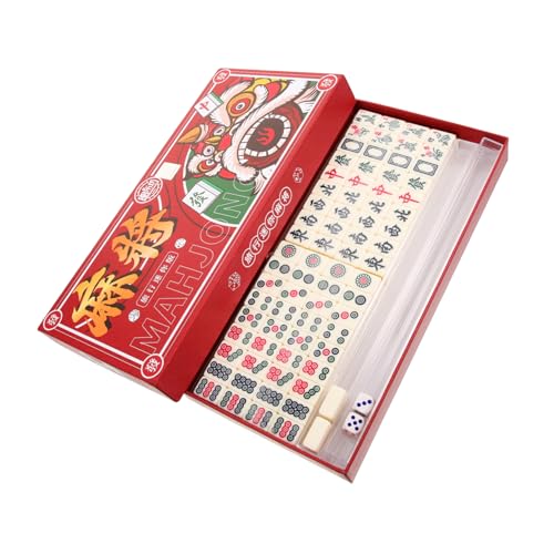 WOONEKY Mini Mahjong Set Tragbares Reise mahjongspiel Kompaktes Chinesisches Tischspiel mit Komplettzubehör für Unterhaltung Zuhause und Unterwegs für Party und Familienspiele von WOONEKY