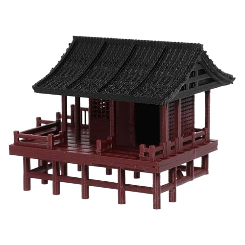 WOONEKY Mini-Pavillon-Turm: Mikro-Landschaftspavillon-Dekoration für Aquarium und Bonsai – Miniatur-asiatisches Architekturmodell für Terrarium und Garten von WOONEKY