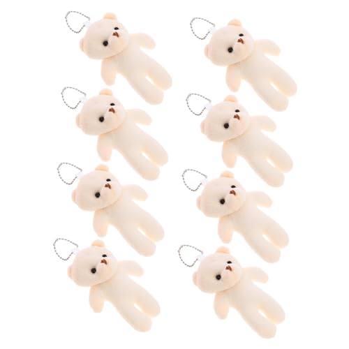 WOONEKY Mini Plüschbär Anhänger Kleine Kuscheltier Deko Weiches Stofftier mit Perlenkette Vielseitig für DIY Zimmerdeko Kindergeburtstag von WOONEKY