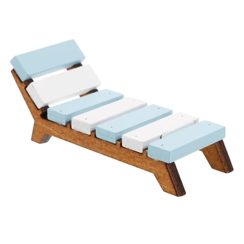 WOONEKY Mini-strandstuhl Im Maßstab 112 – Loungesessel Aus Holz Für Puppenhäuser Zur Dekoration Miniatur-liegesessel Kinderspielset von WOONEKY