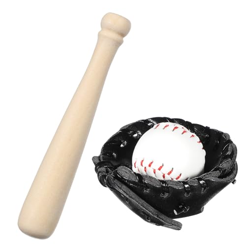 WOONEKY Miniatur Baseball Set Teilig Kleine Baseballschläger Handschuh Ball Dekoratives für Puppenhaus DIY Zubehör Kreativ für Bastler von WOONEKY