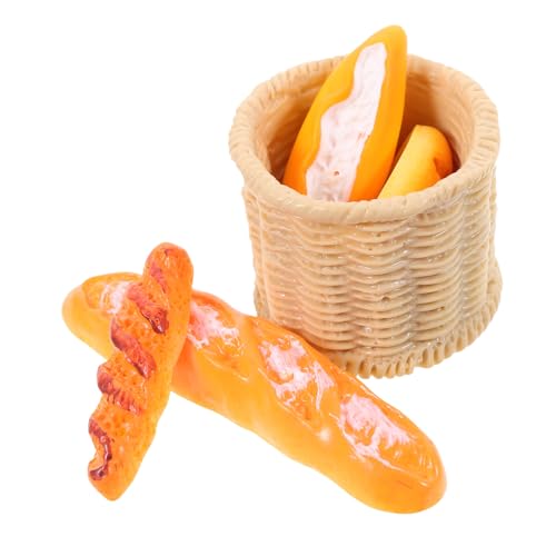 WOONEKY Miniatur Brot Modell mit Mini Korb Realistische Fake Bread Dekoration für Puppenhaus Fotorequisiten Ladendeko Detailreich Handgefertigt für DIY und Wohnraumgestaltung WOONEKY Miniatur Brot Modell mit Mini Korb Realistische Fake Bread Dekoration für Puppenhaus Fotorequisiten Ladendeko Detailreich Handgefertigt für DIY und Wohnraumgestaltung von WOONEKY