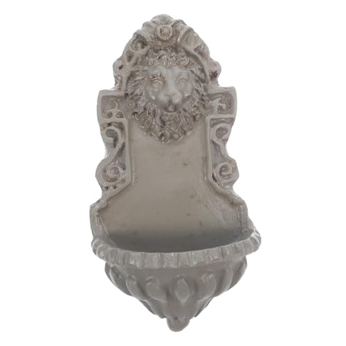 WOONEKY Miniatur Deko Puppenhaus Wanddeko Löwenkopf Resin Kunst Detailreiche Gartenfigur für Outdoor Dollhouse Zubehör Langlebiges Miniatur Wandornament für DIY Puppenhaus Ausstattung von WOONEKY