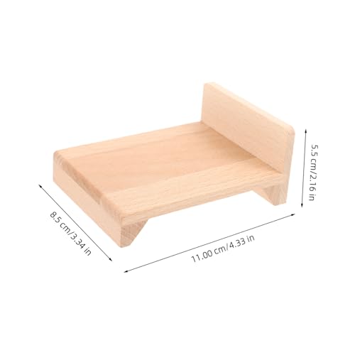 WOONEKY Miniatur Doppelbett Modell Realistische Puppenhaus Dekoration Kleines Miniaturbett für Leichtes für Kreatives Rollenspiel als für Puppenhaus Schlafzimmer von WOONEKY