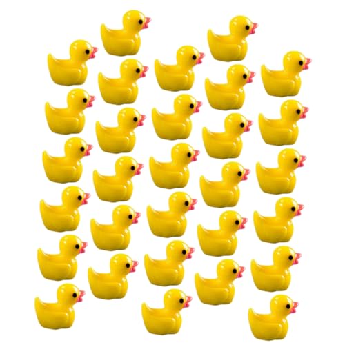WOONEKY Miniatur Enten Figuren Kreative Harz Deko Für Landschaftsaccessoires Und Tischdekoration Gelbe Enten Für Miniaturgärten Puppenhäuser Und Aquarien von WOONEKY
