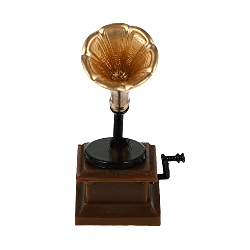WOONEKY Miniatur Grammophon Dekoration aus Hochwertigem Harz Retro Puppenhaus Ornament Tischdeko Vintage Stil Geeignet für Wohnraum Büro Hotel und Weihnachtsdekoration WOONEKY Miniatur Grammophon Dekoration aus Hochwertigem Harz Retro Puppenhaus Ornament Tischdeko Vintage Stil Geeignet für Wohnraum Büro Hotel und Weihnachtsdekoration von WOONEKY