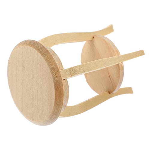 WOONEKY Miniatur Hocker für Puppenhaus Holzschemel Modell für Mikro Szenen Dekoration Exquisites Puppenmöbel für Robustes und Sicheres Design Perfektes zu Anlässen von WOONEKY