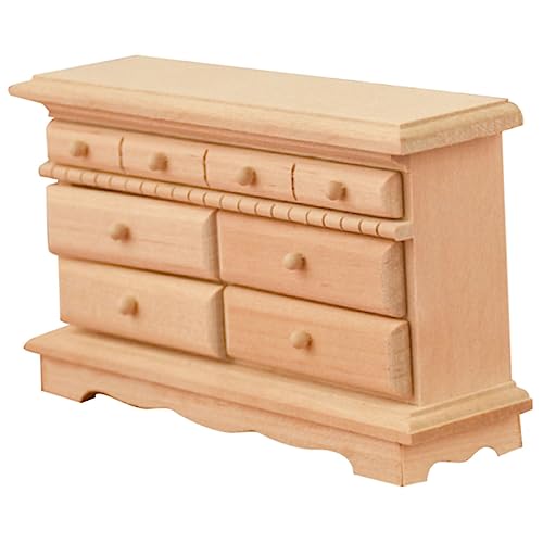 WOONEKY Miniatur Holzschrank Möbel Modell für Puppenhaus Zubehör Langlebiges und Detailliertes Accessoire zur Verschönerung Ihres Miniaturhauses von WOONEKY