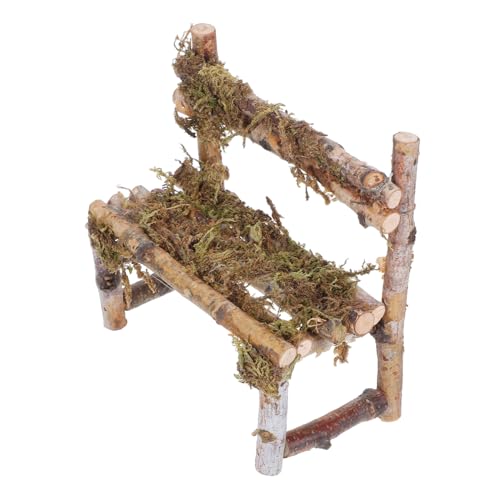 WOONEKY Miniatur Holzstuhl Dekoration Filigrane Puppenhaus Möbel Vielseitig für Mikrolandschaften Schaufensterdeko und Fotorequisiten Naturbelassenes Design von WOONEKY