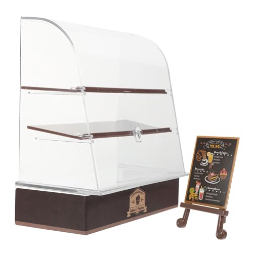 WOONEKY Miniatur Kuchenschrank, Spielzeug Arbeitsplatte, Bäckerei Vitrine, Puppenhaus, Mikro Küchendekoration, Mini Lebensmittelvitrine, Mini Dessertschrank, Puppenhaus, Küchenszenen WOONEKY Miniatur Kuchenschrank, Spielzeug Arbeitsplatte, Bäckerei Vitrine, Puppenhaus, Mikro Küchendekoration, Mini Lebensmittelvitrine, Mini Dessertschrank, Puppenhaus, Küchenszenen von WOONEKY