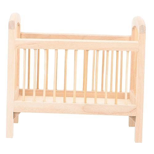 WOONEKY Miniatur Möbel Modell Puppenhaus Babybett aus Holz Dekoratives Zubehör für Fotografie Heimdekoration Geeignet für Kinderzimmer und Mehr WOONEKY Miniatur Möbel Modell Puppenhaus Babybett aus Holz Dekoratives Zubehör für Fotografie Heimdekoration Geeignet für Kinderzimmer und Mehr von WOONEKY