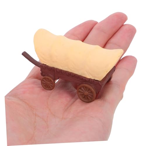 WOONEKY Miniatur Pferdewagen Modell Kunststoff Miniaturwagen Dekoratives Puppenhaus Zubehör Mini Garten Ornament für Sandtisch Landschaft von WOONEKY