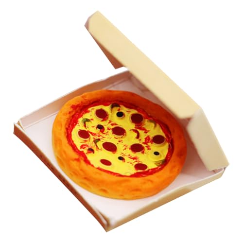 WOONEKY Miniatur Pizza mit Box Realistisches Puppenhaus für Kreative Dekoration und DIY Szenen für Kinderküchen und Miniatur Modelle von WOONEKY