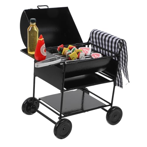 WOONEKY Miniatur Puppenhaus BBQ Grill aus Stabilem Realistische Simulation Dekorativer Mini Grill für Puppenhaus Dekoration und DIY Miniaturhaus Zubehör von WOONEKY